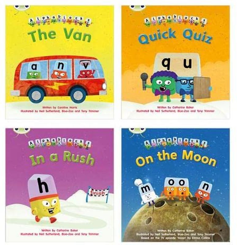 Learn to Read at Home with Bug Club Phonics Alphablocks: Phase 3 - Reception term 2 (4 fiction books) Pack A (Phonics Bug)