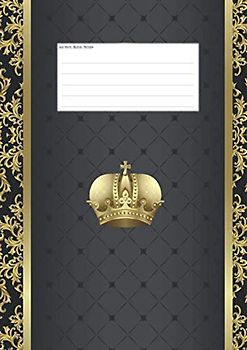 Hefte - Blöcke - Notizen: Krone Gold Schwarz Notenheft DIN A4, 50 Seiten, 12 Systeme