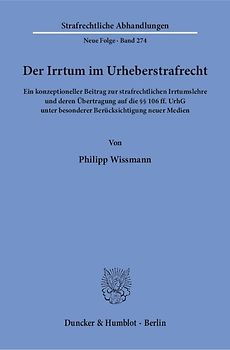 Der Irrtum im Urheberstrafrecht.