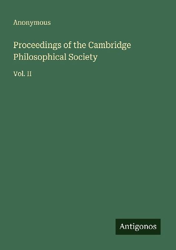 Proceedings of the Cambridge Philosophical Society