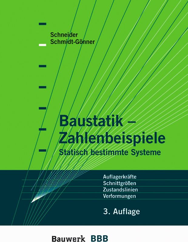 Baustatik Zahlenbeispiele. Auflagerkräfte - Schnittgrößen - Zustandslinien - Verformungen