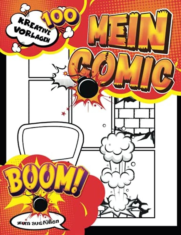 Kreiere Deinen Eigenen Comic: Ein kreatives Anime-Skizzenbuch zum Zeichnen | 100 Layouts | Weißer Hintergrund & Sprechblasen