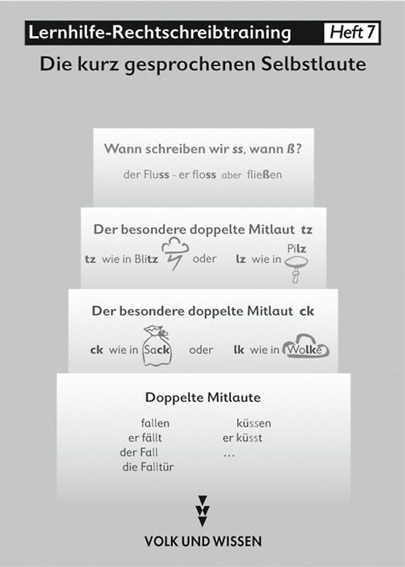 Rechtschreibtraining. Material für differenzierte Übungen auf Wort-,... / Heft 7: Kürze der Vokale (vor ck, tz, ss)