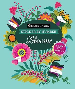 Brain Games - Sticker by Number: Blooms (24 Images to Sticker)