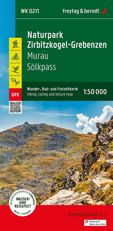 freytag & berndt Wanderkarte WK 211 Naturpark Zirbitzkogel-Grebenzen, Murau - Sölkpass 1:50.000