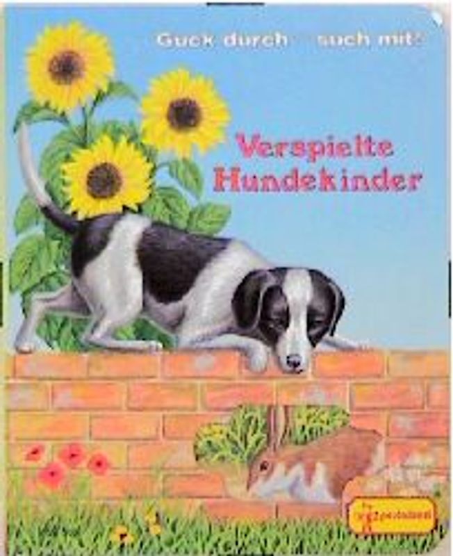 Verspielte Hundekinder. Guck durch - such mit!