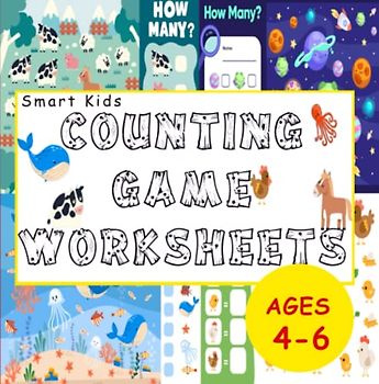 worksheets counting game for kids: awesome colorful math activity book for kids ages 4 6 preschool & kindergarten