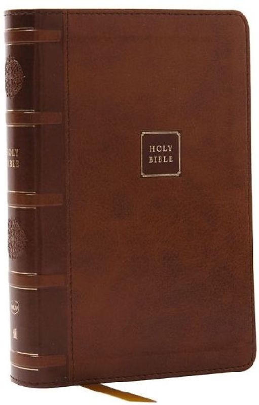 NKJV Compact Paragraph-Style Bible w/ 43,000 Cross References, Brown Leathersoft, Red Letter, Comfort Print: Holy Bible, New King James Version
