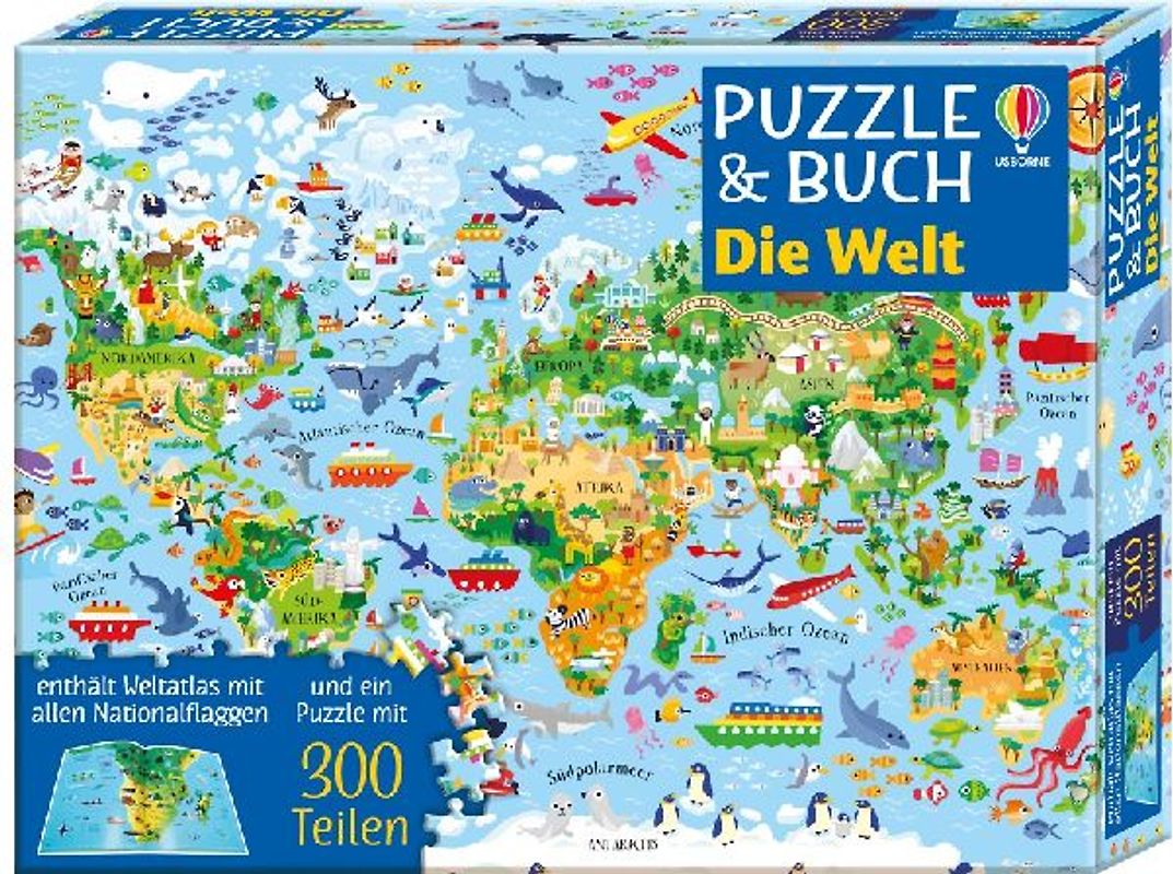Puzzle und Buch: Die Welt
