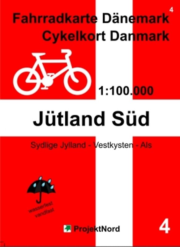 4 Fahrradkarte Dänemark / Cykelkort Danmark 1:100.000 - Jütland Süd