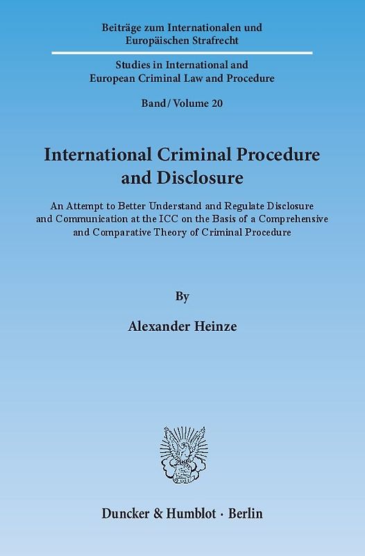 International Criminal Procedure and Disclosure.
