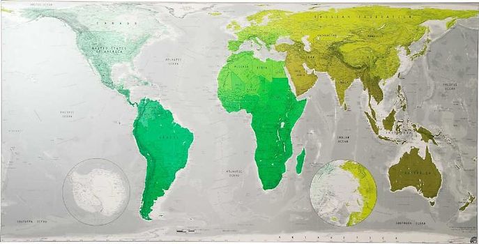 Huge Futuremap - Emerald/Lime/Metallic Khaki, paper