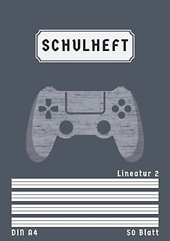 Schulheft Lineatur 2 A4: Liniert 50 Blatt | 2. Klasse Schreibheft Lineatur 2 Din A4 mit Kontrastlineatur | Grau