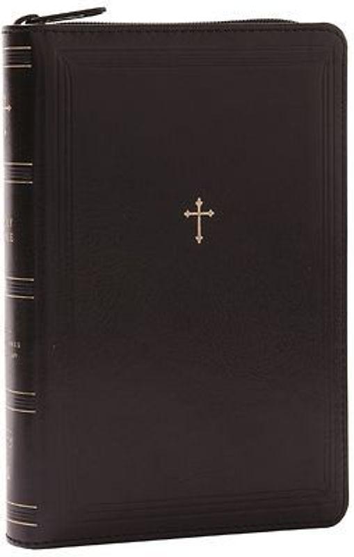 NKJV Compact Paragraph-Style Bible W/ 43,000 Cross References, Black Leathersoft Zipper Closure, Red Letter, Comfort Print: Holy Bible, New King James Version