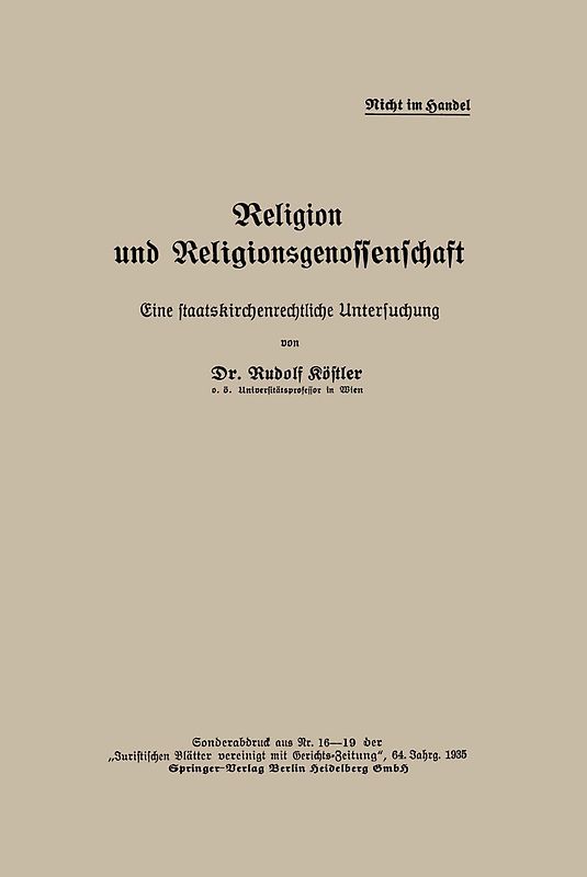Religion und Religionsgenossenschaft