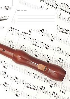 Hefte - Blöcke - Notizen: Blockflöte Notenheft, 50 Seiten, 12 Systeme, DIN A4