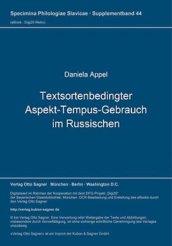Textsortenbedingter Aspekt-Tempus-Gebrauch im Russischen