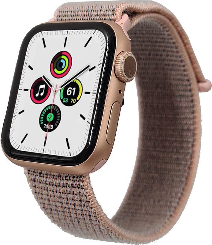 Apple Watch SE 40 mm boîtier en aluminium or sidéral avec Boucle Sport rose des sables [Wifi]