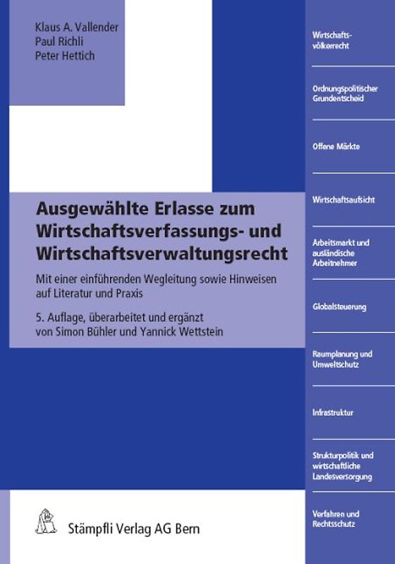 Ausgewählte Erlasse zum Wirtschaftsverfassungs- und Wirtschaftsverwaltungsrecht