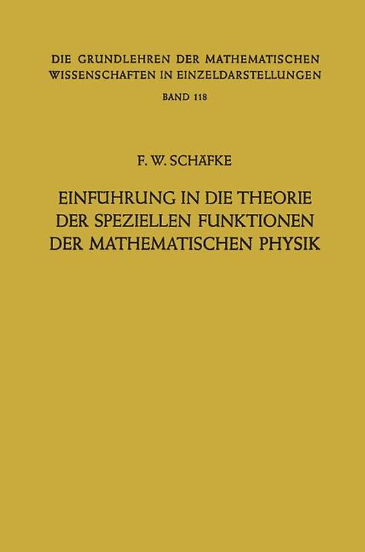Einführung in die Theorie der Speziellen Funktionen der Mathematischen Physik