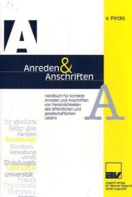 A & A Anschriften und Anreden