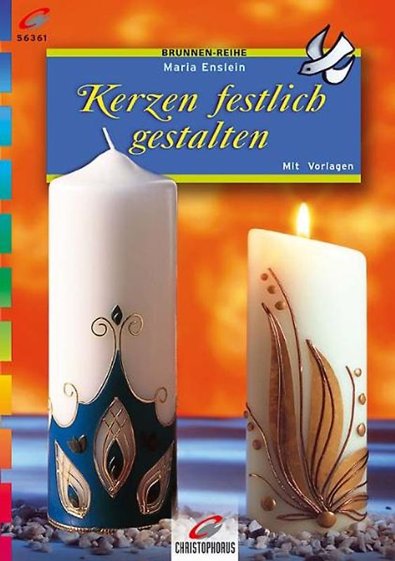 Kerzen festlich gestalten. Mit Vorlagen