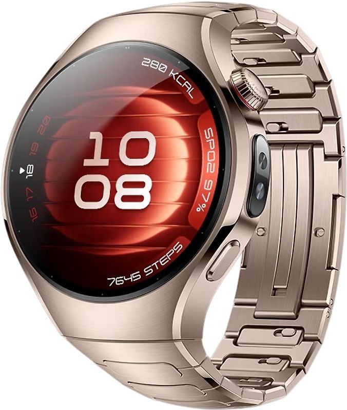 Huawei Watch 5 42 mm cassa in acciaio inossidabile oro sabbia con il cinturino in titanio rose gold [WiFi + 4G]
