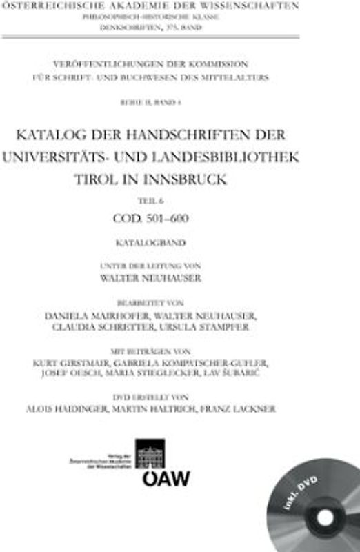 Katalog der Handschriften der Universitätsbibliothek Innsbruck
