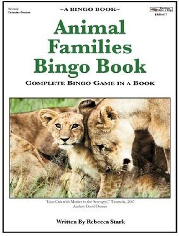 Animal Families Bingo Book: Complete Bingo Game In A Book