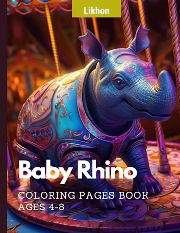 Likhon Baby Rhino Coloring Pages Book Ages 4-8