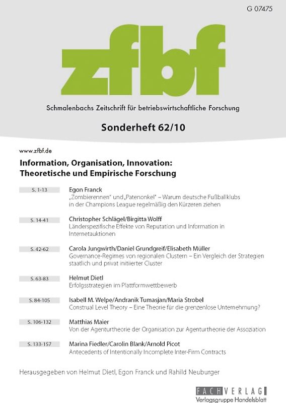 Information, Organisation, Innovation: Theoretische und Empirische Forschung