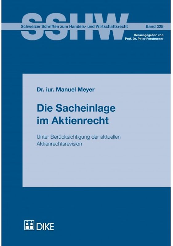 Die Sacheinlage im Aktienrecht