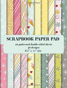 Scrapbook Paper Pad: 20 patterned double sided sheets. 8.5" x 11" (Decorative Craft Paper)