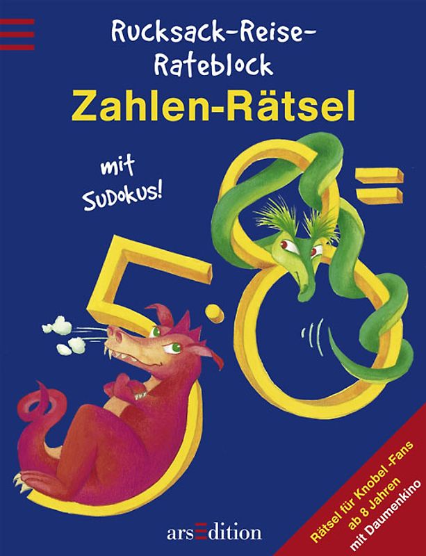 Zahlenrätsel. Rucksack-Reise-Rateblock