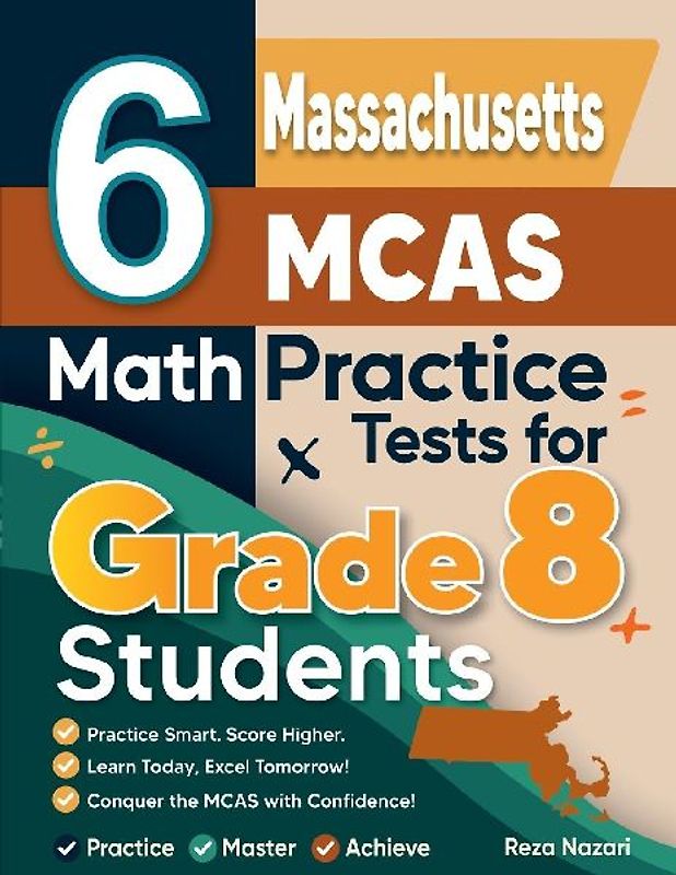 6 Massachusetts MCAS Math Practice Tests for Grade 8 Students