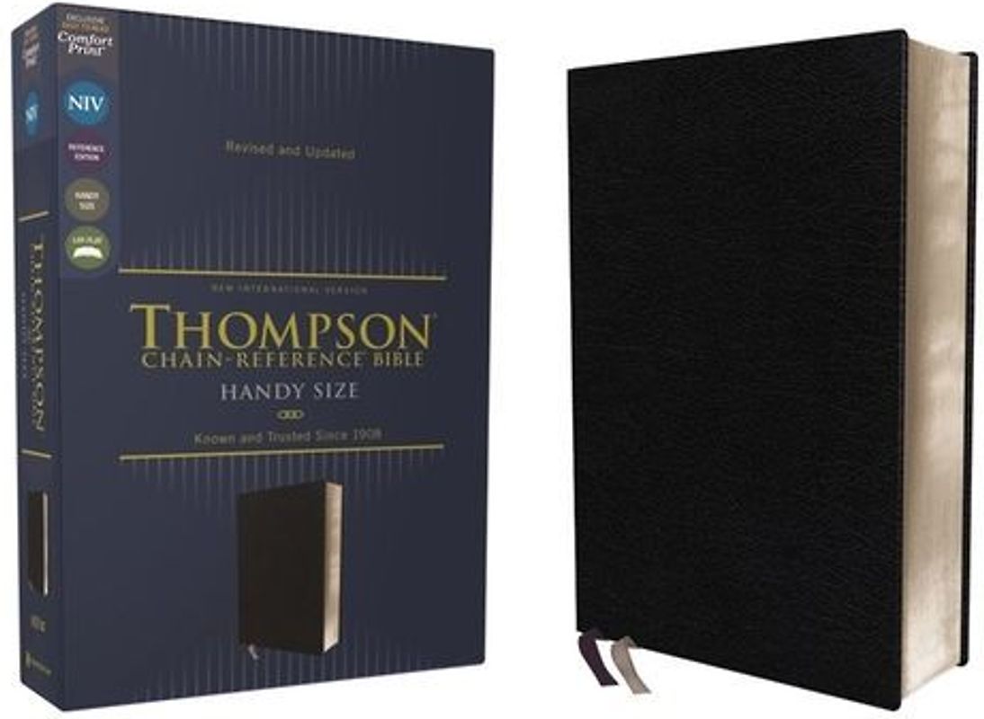 Niv, Thompson Chain-Reference Bible, Handy Size, European Bonded Leather, Black, Red Letter, Comfort Print