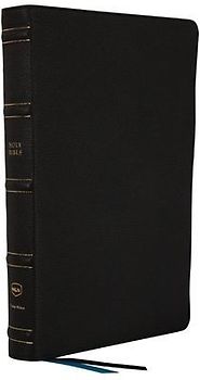 Nkjv, Large Print Thinline Reference Bible, Blue Letter, MacLaren Series, Genuine Leather, Black, Thumb Indexed, Comfort Print