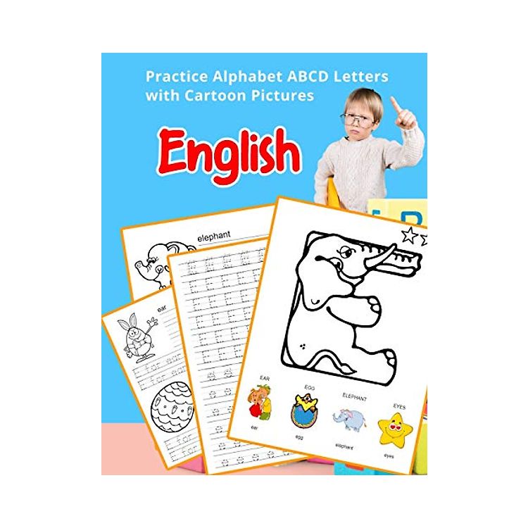 English Practice Alphabet ABCD letters with Cartoon Pictures: Teach ...