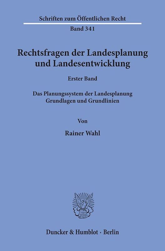 Rechtsfragen der Landesplanung und Landesentwicklung.