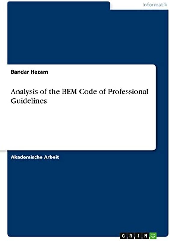 Analysis of the BEM Code of Professional Guidelines
