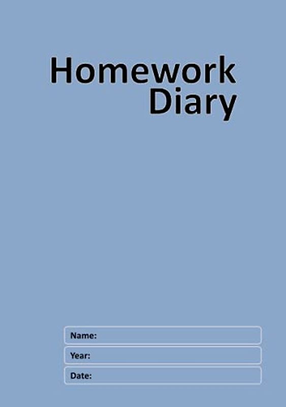Homework Diary: A5, 84 Page 6-Day Week, School Homework Book for Kids - Blue Cover