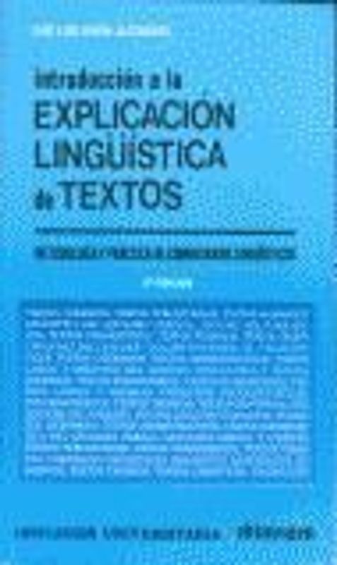 Introducción a la explicación lingüística de textos