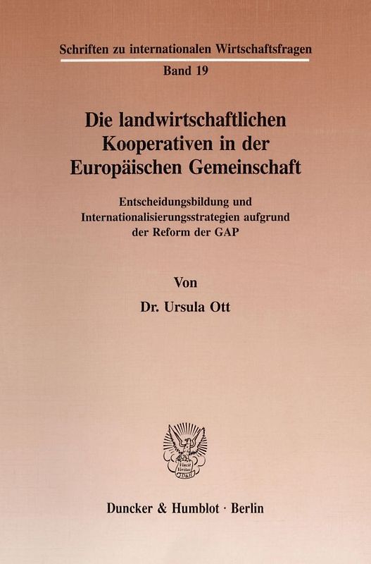 Die landwirtschaftlichen Kooperativen in der Europäischen Gemeinschaft.