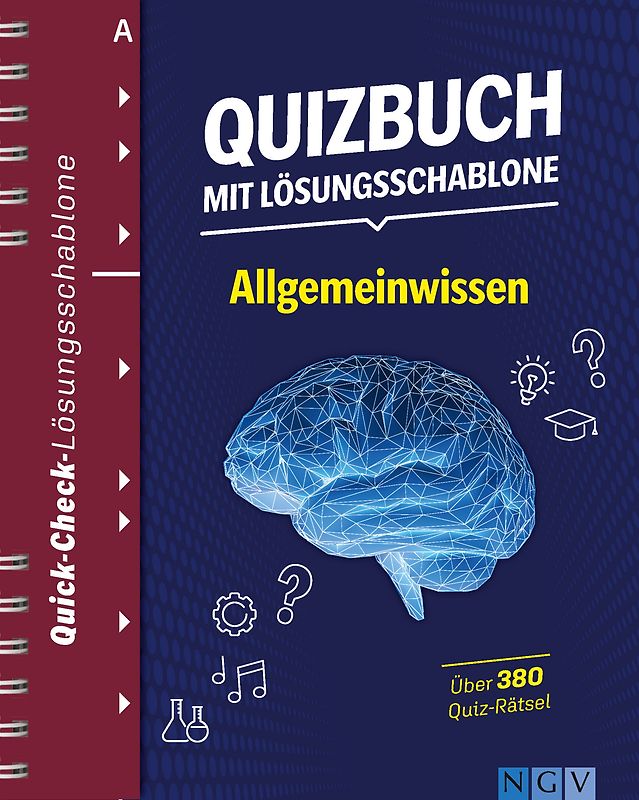 Quizbuch mit Lösungsschablone Allgemeinwissen