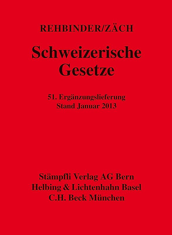 Schweizerische Gesetze, 51. Ergänzungslieferung