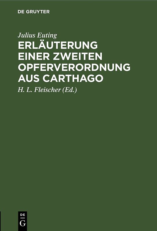 Erläuterung einer zweiten Opferverordnung aus Carthago
