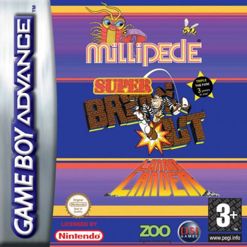 Compilation - Superbreakout/Millepede/Lunar L. Nintendo Game Boy Advance