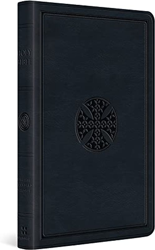 ESV Large Print Value Thinline Bible (Trutone, Navy, Mosaic Cross Design)