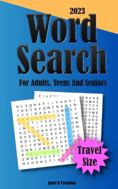 Word Search for Adults Teens and Seniors: New, 2023, Travel Sized, Themed Puzzle & Brain Game Activity Book