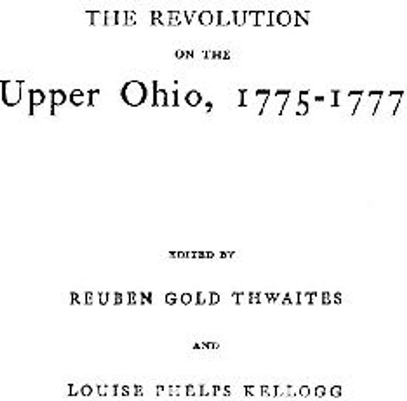 Revolution on the Upper Ohio, 1775-1777